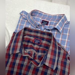 UNTUCKit Men's Casual Button Down Shirts - Blue and Red Plaid